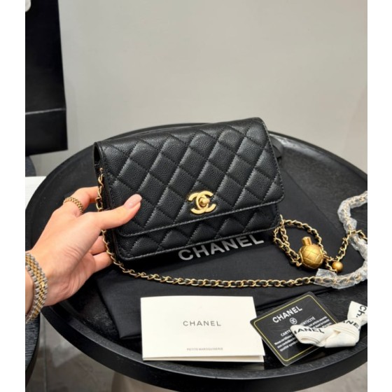 Chanel gold ball chain lucky bag